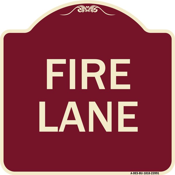 Signmission Fire Lane Supplementary Heavy-Gauge Aluminum Architectural Sign, 18" x 18", BU-1818-23991 A-DES-BU-1818-23991 - main